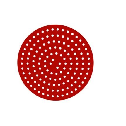 8 inch Reusable Air Fryer Liners Non-Stick Silicone Pad Mat Basket Round - Red - HOM-59819