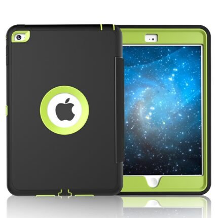 3 Layers PU Protective Case Auto Sleep Wake Folio Stand for iPad Mini 4 - Green - MKC-43870