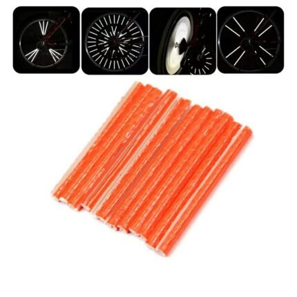 12 pcs Bike Wheel Spoke Reflector Warning Strip for BMX MTB Kids Road Mountain Bike - Orange - SPO-56054